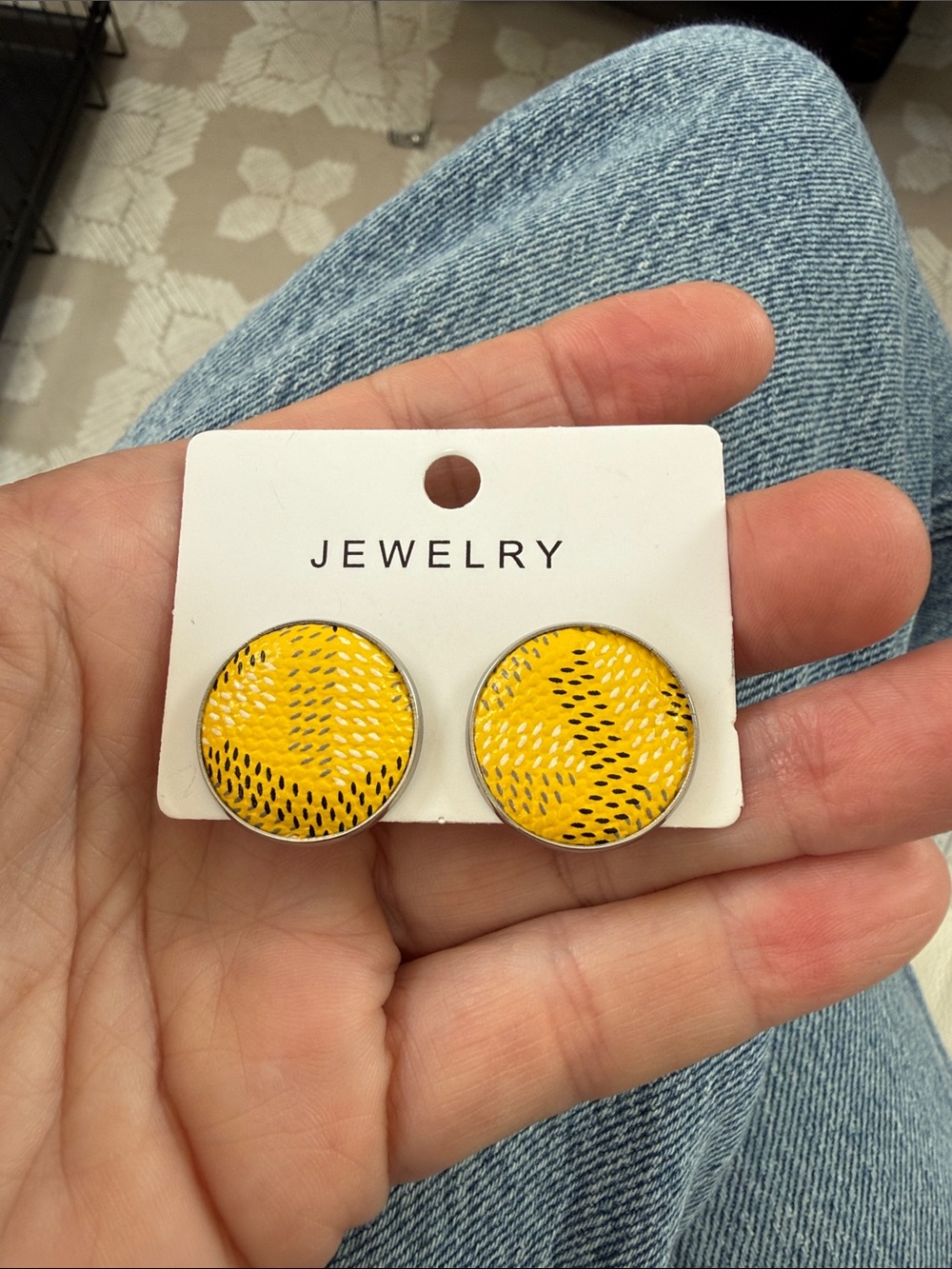 Goyard upcycled Earrings yellow